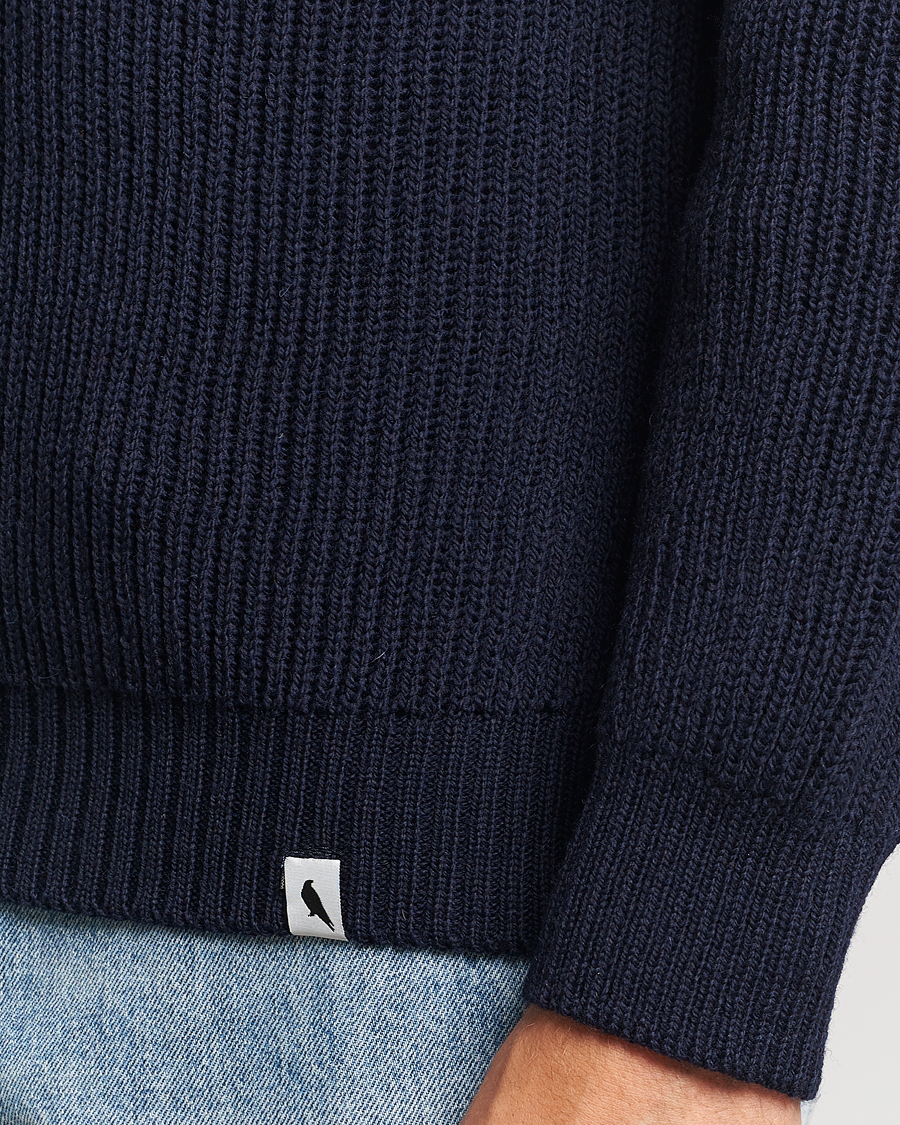 Hombres | Jerséis y prendas de punto | Peregrine | Ford Knitted Wool Jumper Navy