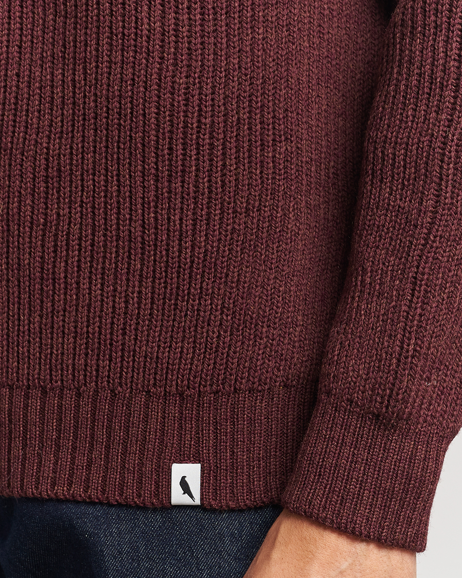 Hombres | Jerséis y prendas de punto | Peregrine | Ford Knitted Wool Jumper Shiraz