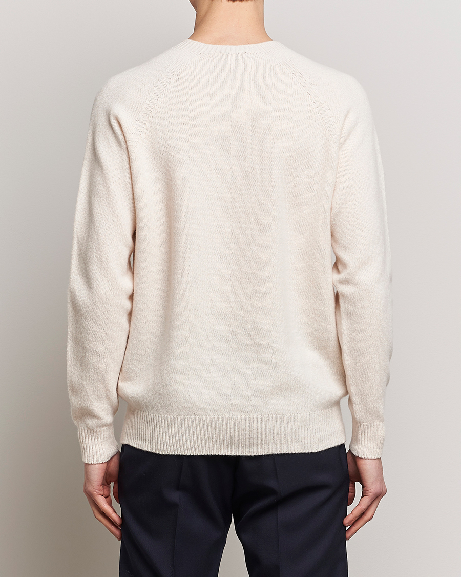 Hombres | Jerséis y prendas de punto | Sunspel | Lambswool Crew Neck Ecru