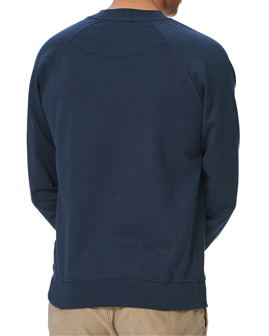 Hombres | Jerséis y prendas de punto | Sunspel | Sea Island Cotton Loopback Raglan Sweatshirt Navy