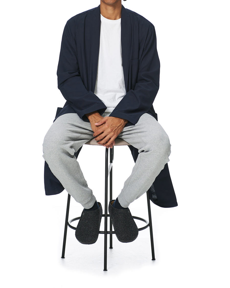 Hombres | Pijamas y batas | Sunspel | Cotton Robe Navy