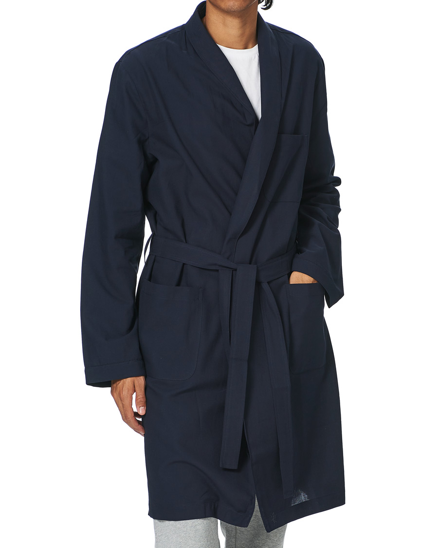 Hombres | Pijamas y batas | Sunspel | Cotton Robe Navy