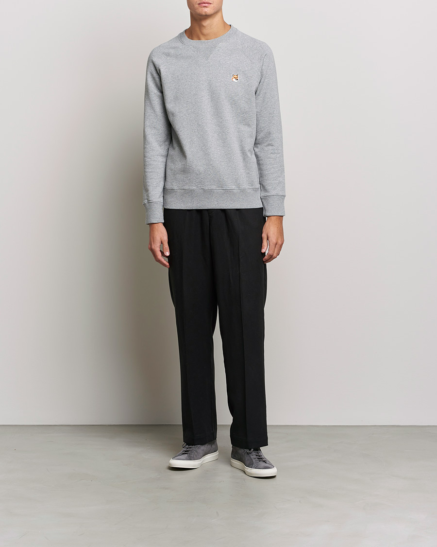 Hombres | Jerséis y prendas de punto | Maison Kitsuné | Fox Head Sweatshirt Grey Melange
