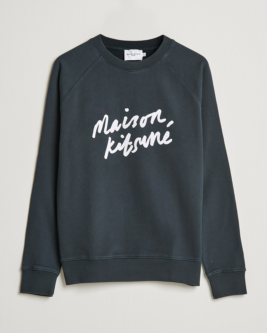 Hombres | Jerséis y prendas de punto | Maison Kitsuné | Handwriting Sweatshirt Anthracite