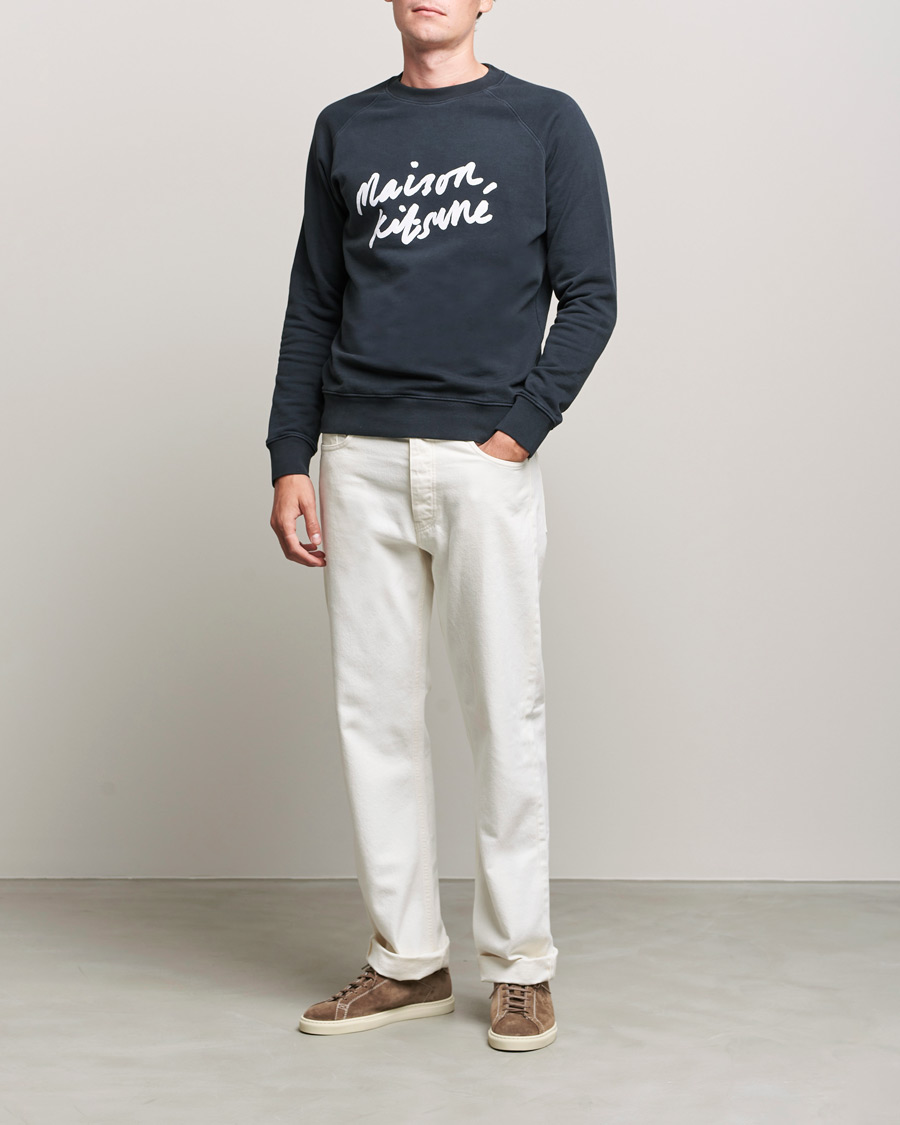 Hombres | Jerséis y prendas de punto | Maison Kitsuné | Handwriting Sweatshirt Anthracite