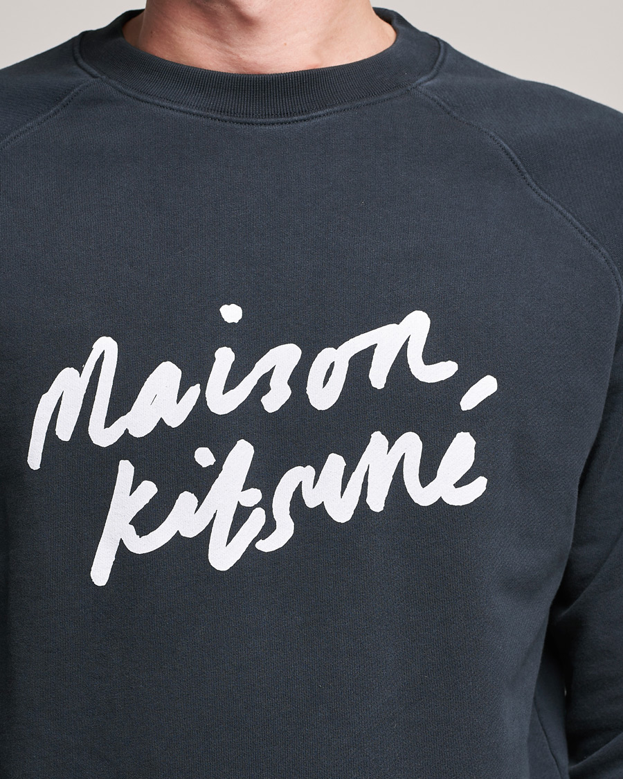 Hombres | Jerséis y prendas de punto | Maison Kitsuné | Handwriting Sweatshirt Anthracite