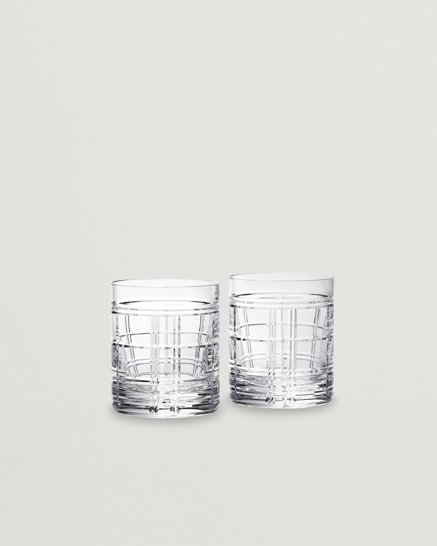 Hombres | Hogar | Ralph Lauren Home | Hudson Plaid Crystal Glass 2pcs Clear