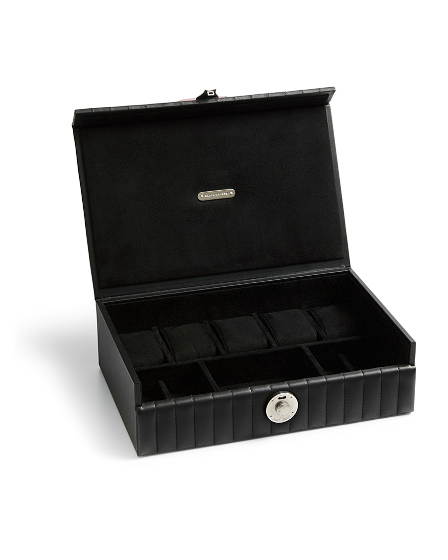 Hombres | Ideas de regalos de Navidad | Ralph Lauren Home | Cooper Leather Watch Box Black