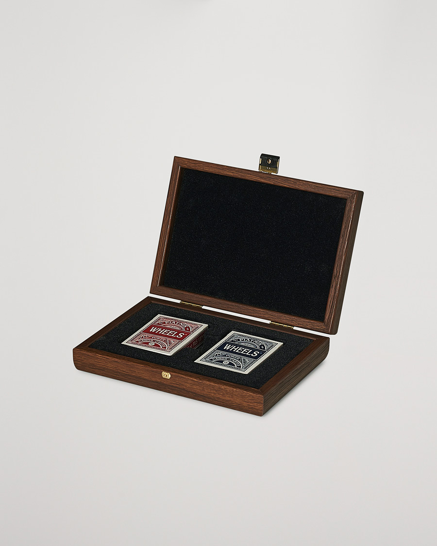 Hombres | Juegos | Manopoulos | Wooden Card Case Dark Brown