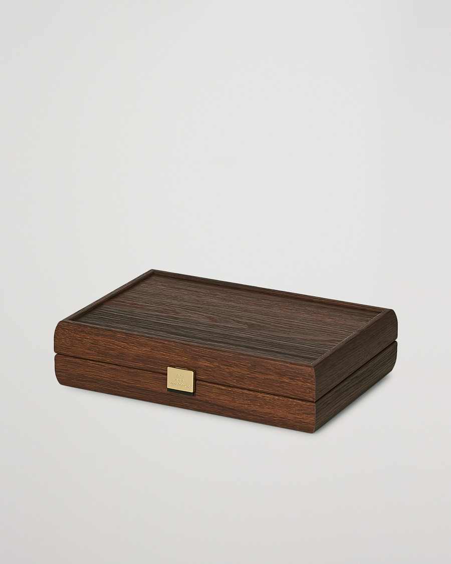 Hombres | Juegos | Manopoulos | Wooden Card Case Dark Brown
