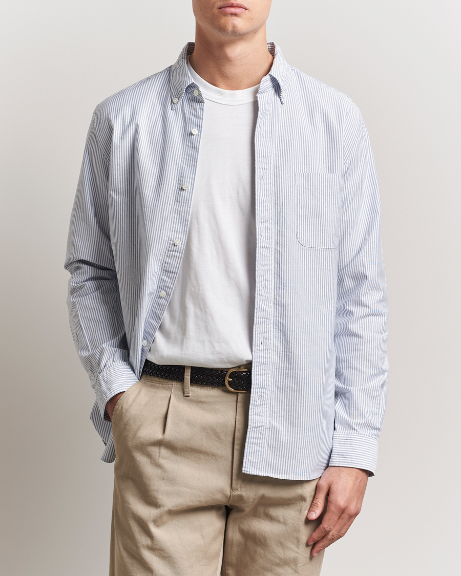 Hombres | Camisas | BEAMS PLUS | Oxford Button Down Shirt Blue Stripe
