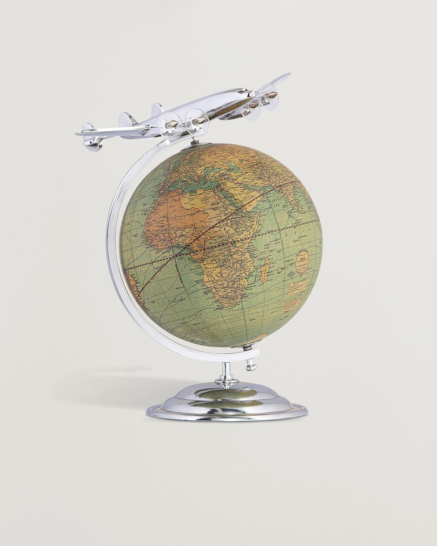 Hombres | Decoración | Authentic Models | On Top Of The World Globe and Plane Silver