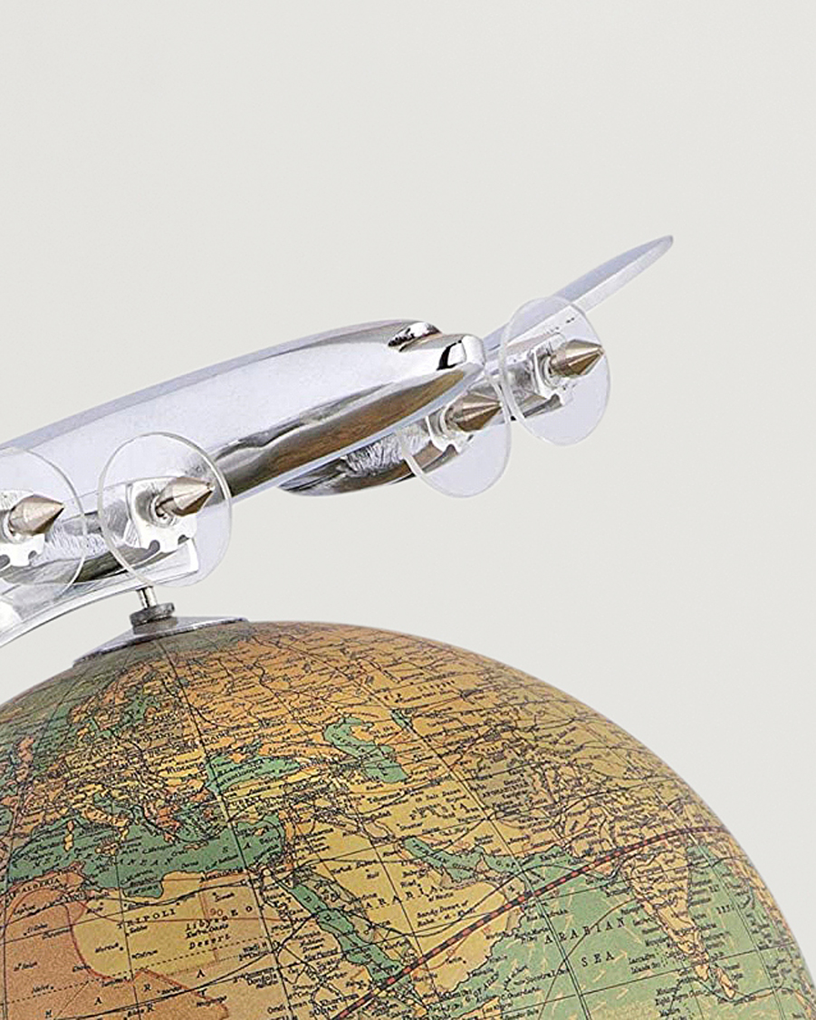 Men | Gifts | Authentic Models | On Top Of The World Globe and Plane Silver
