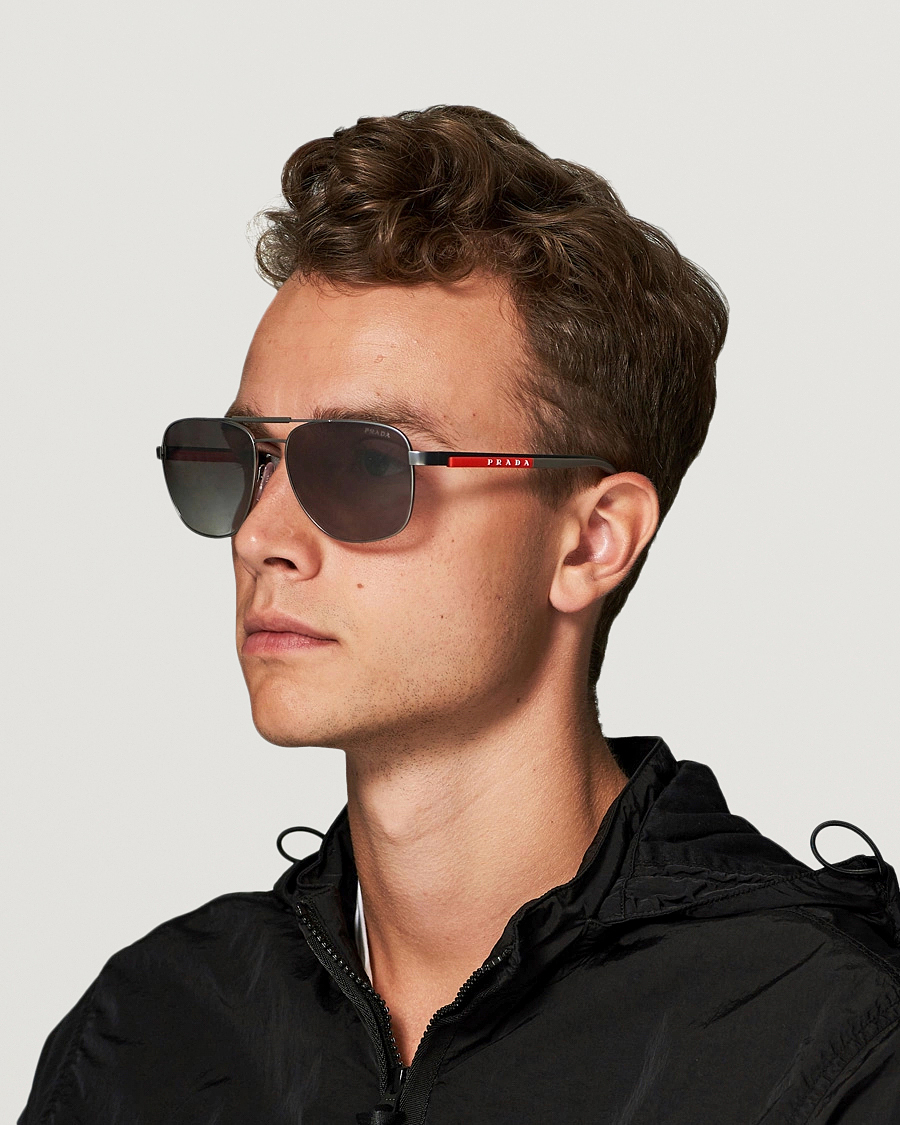 Hombres | Gafas de sol de aviador | Prada Linea Rossa | 0PS 53XS Sunglasses Silver