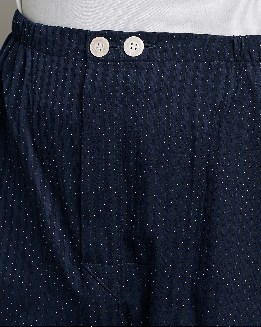 Hombres | Pijamas y batas | Derek Rose | Royal Piped Cotton Pyjama Set Navy