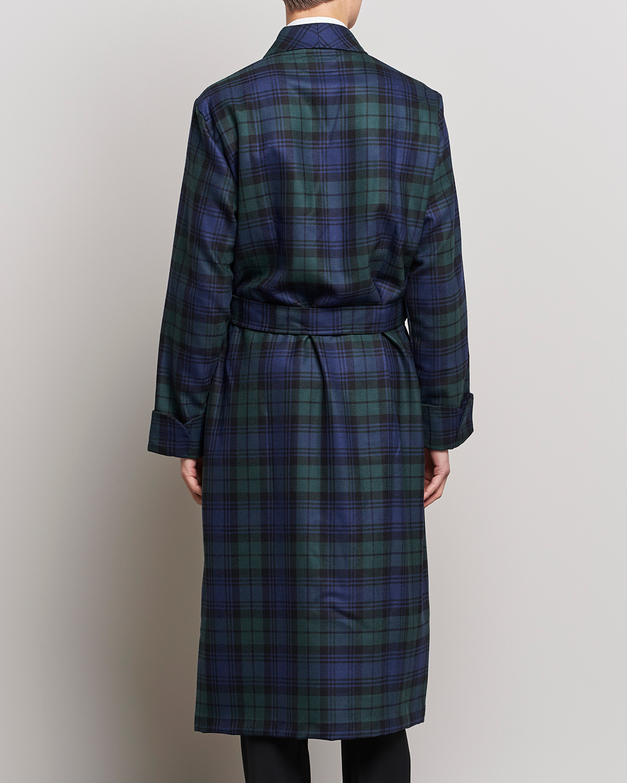 Hombres | Pijamas y batas | Derek Rose | Wool Tartan Dressing Gown Blackwatch