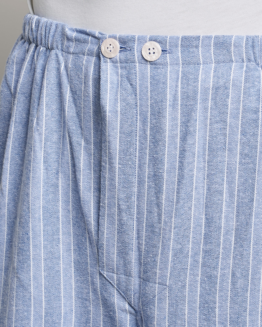Hombres | Pijamas y batas | Derek Rose | Brushed Cotton Flannel Striped Pyjama Set Blue