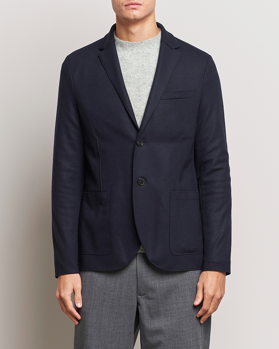 Hombres | Blazers | Harris Wharf London | Two Button Vented Superfine Merino Blazer Navy