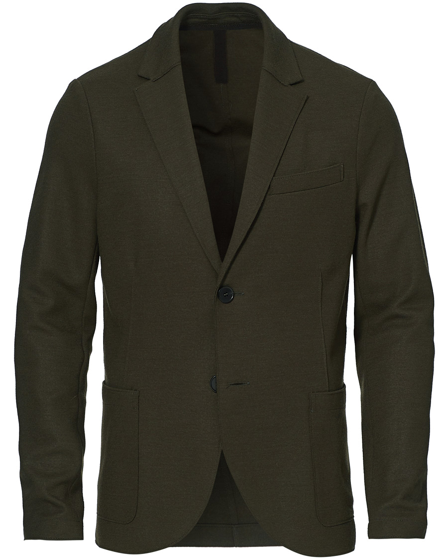 Hombres | Blazers | Harris Wharf London | Two Button Vented Superfine Merino Blazer Moss Green