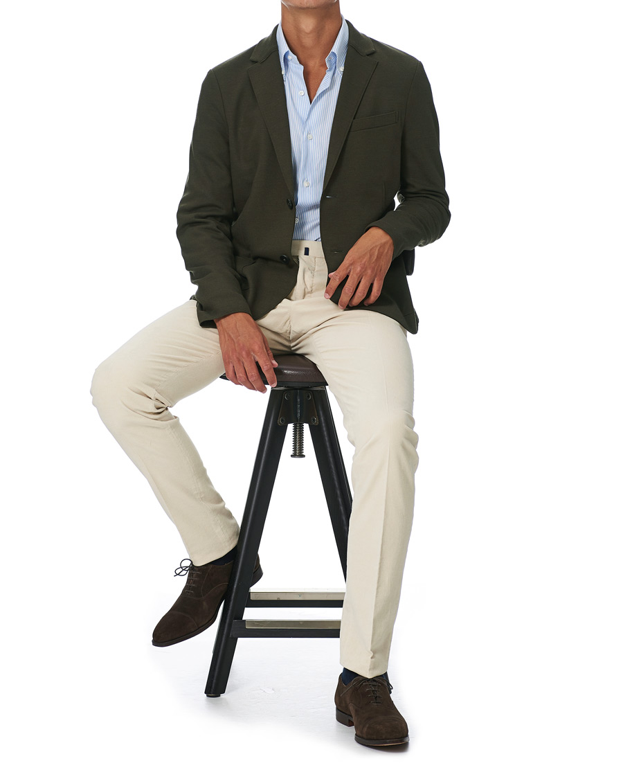 Hombres | Blazers | Harris Wharf London | Two Button Vented Superfine Merino Blazer Moss Green