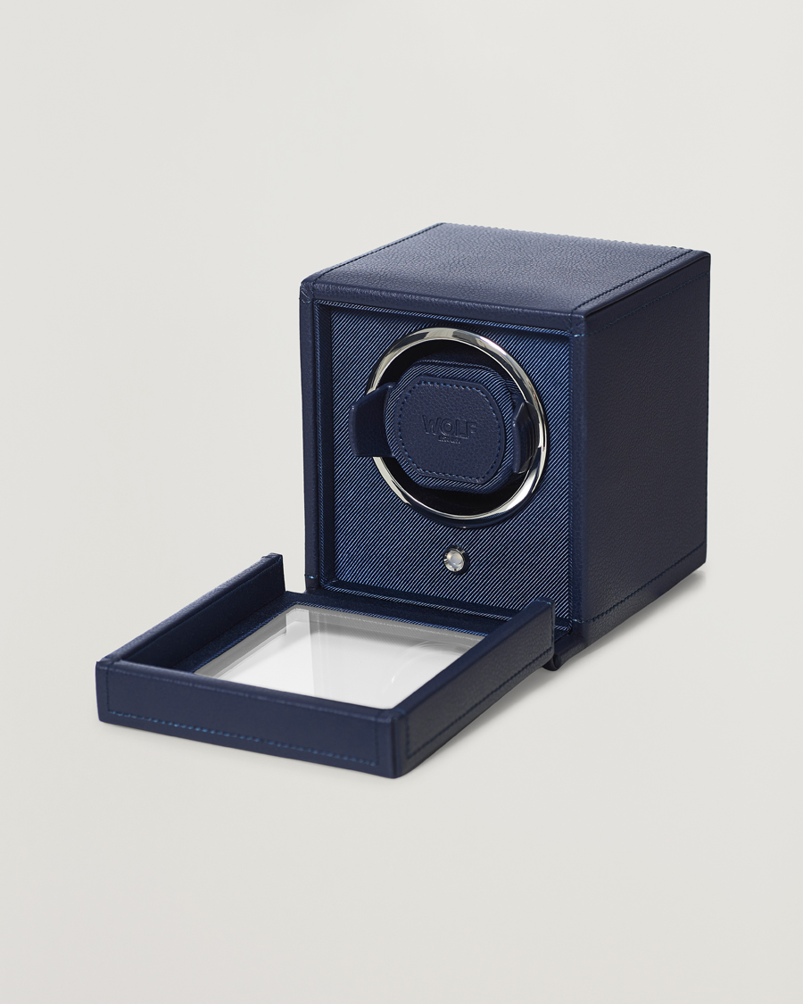 Hombres | Cajas para relojes y joyas | WOLF | WOLFCub Single Watch Winder With CoverNavy