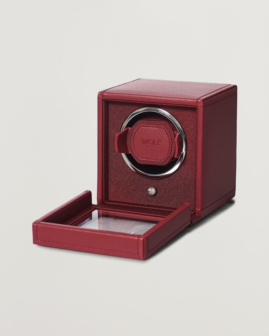 Hombres | Cajas para relojes y joyas | WOLF | Cub Single Winder With Cover Bordeaux