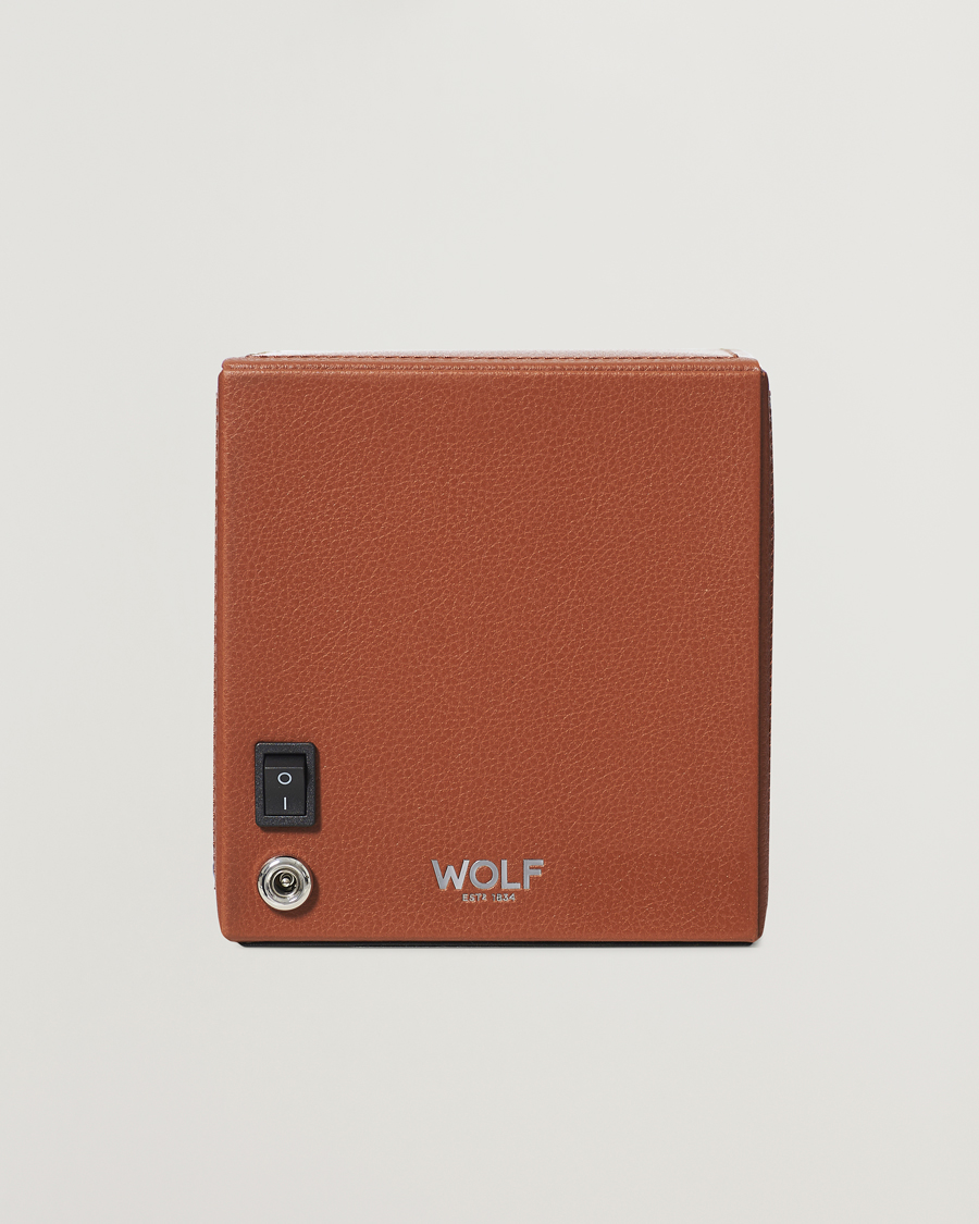 Hombres | Cajas para relojes y joyas | WOLF | Cub Single Winder With Cover Cognac