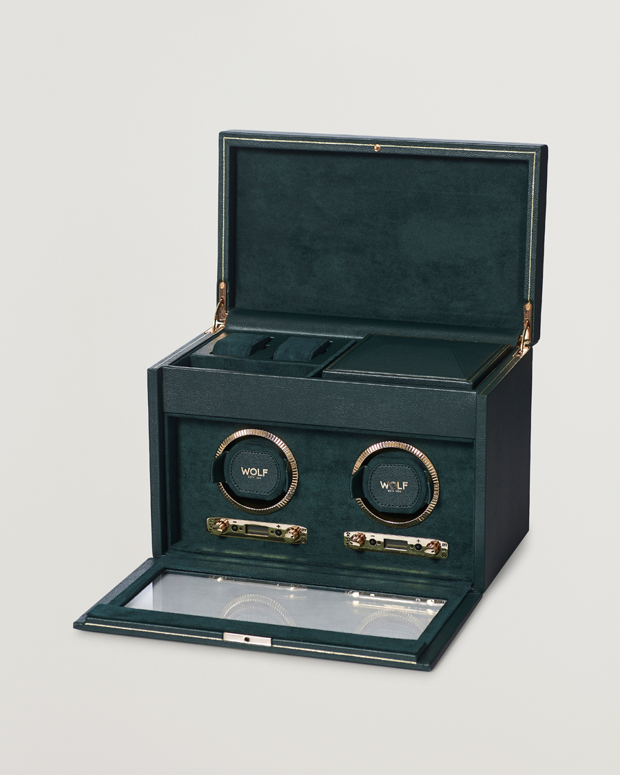 Hombres | WOLF | WOLF | British Racing Green Double Watch Winder