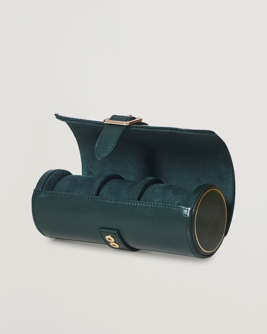 Hombres | Cajas para relojes y joyas | WOLF | British Racing Green Triple Watch Roll