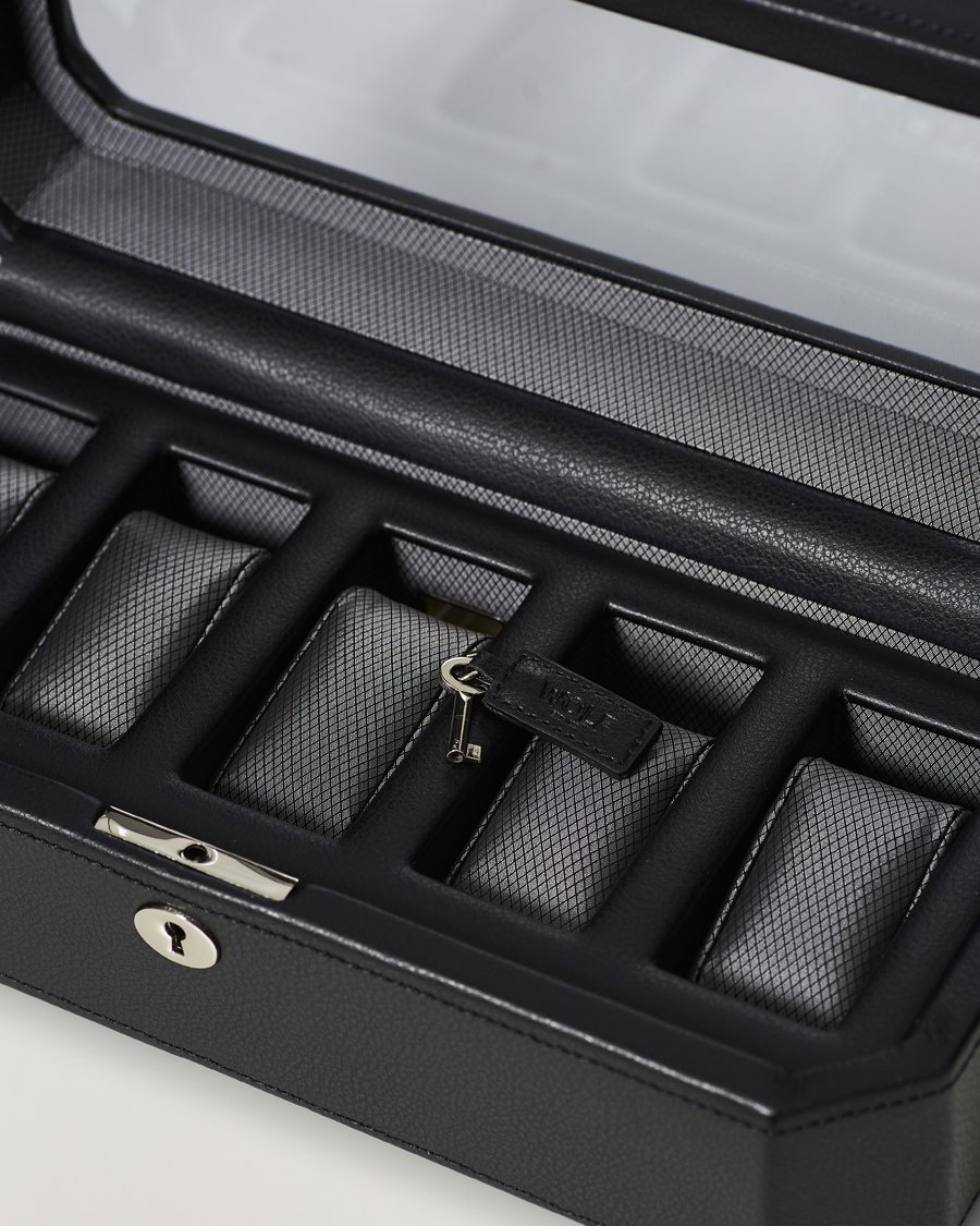 Hombres | WOLF Windsor 5 Piece Watch Box Black/Grey | WOLF | Windsor 5 Piece Watch Box Black/Grey