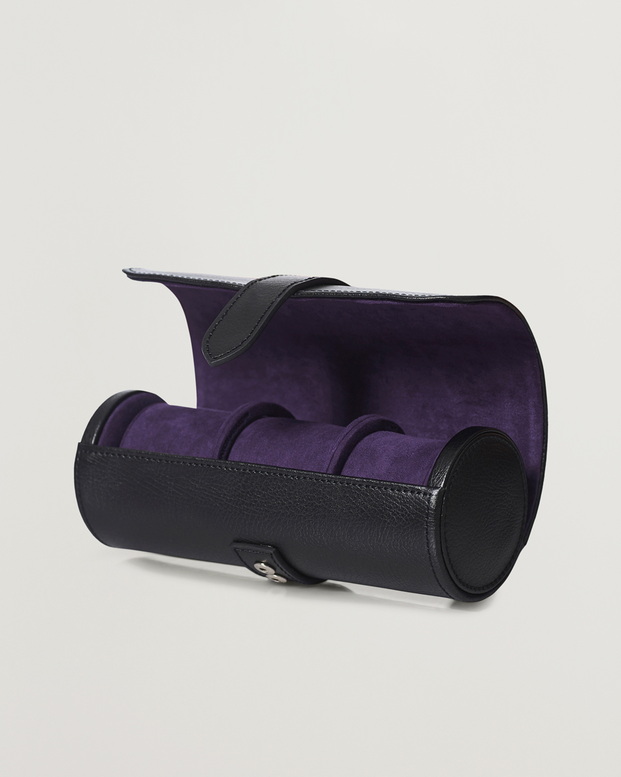 Hombres | Cajas para relojes y joyas | WOLF | Blake Triple Watch Roll Black/Purple
