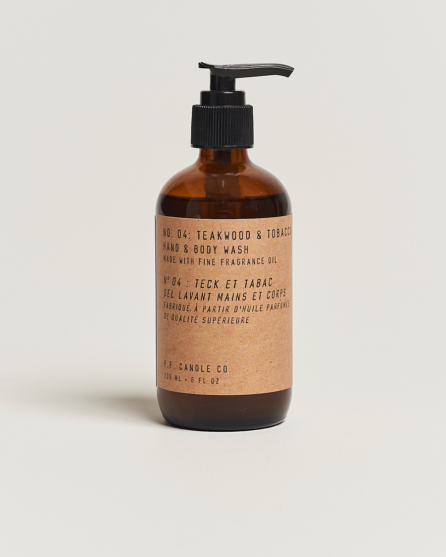 Hombres | P.F. Candle Co. Hand & Body Wash No. 4 Teakwood & Tobacco 236ml | P.F. Candle Co. | Hand & Body Wash No. 4 Teakwood & Tobacco 236ml