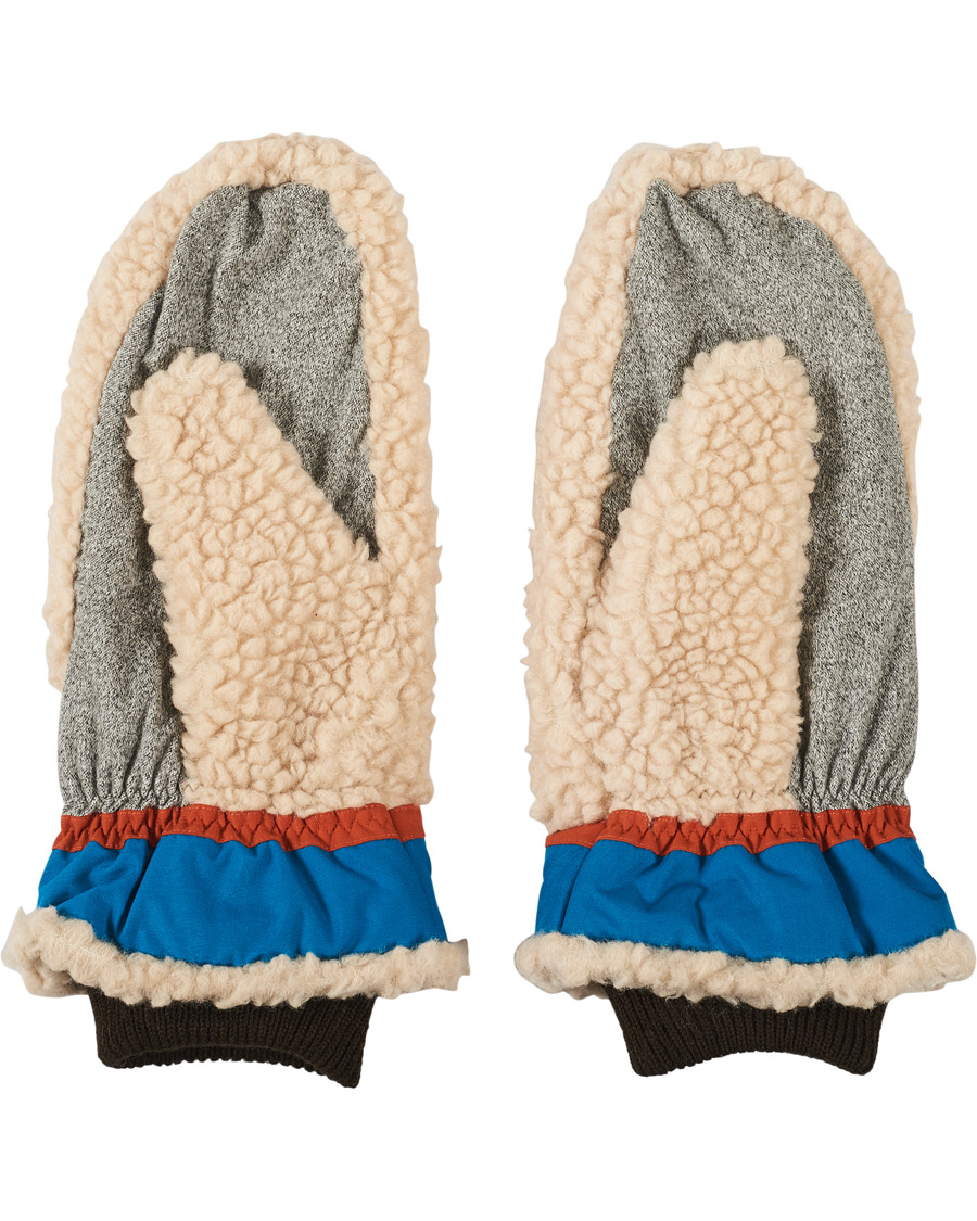 Hombres | Elmer by Swany Miyo Wool Teddy Mittens Beige/Blue | Elmer by Swany | Miyo Wool Teddy Mittens Beige/Blue
