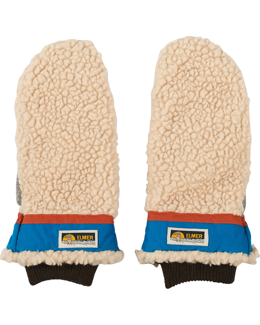 Hombres | Elmer by Swany Miyo Wool Teddy Mittens Beige/Blue | Elmer by Swany | Miyo Wool Teddy Mittens Beige/Blue