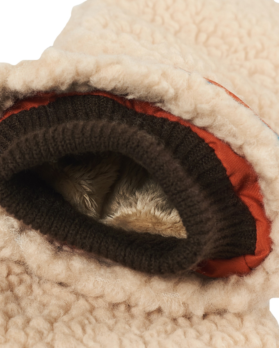 Hombres | Elmer by Swany Miyo Wool Teddy Mittens Beige/Blue | Elmer by Swany | Miyo Wool Teddy Mittens Beige/Blue