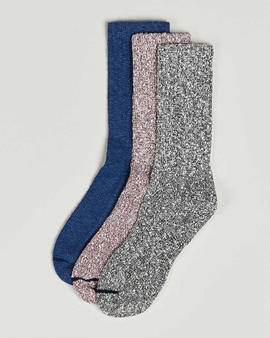 Hombres | Ropa interior y calcetines | Red Wing Shoes | Cotton Ragg Crew 3-Pack Pink/Blue/Black