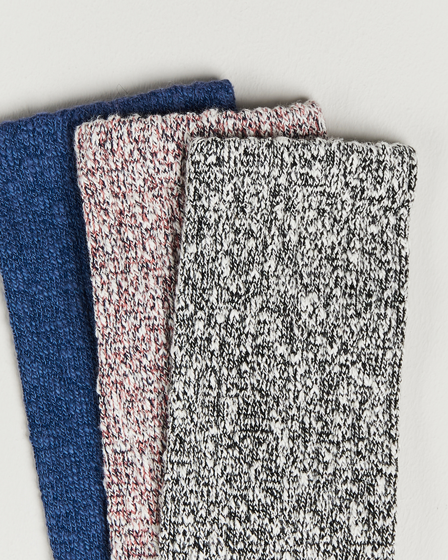 Hombres | Ropa interior y calcetines | Red Wing Shoes | Cotton Ragg Crew 3-Pack Pink/Blue/Black