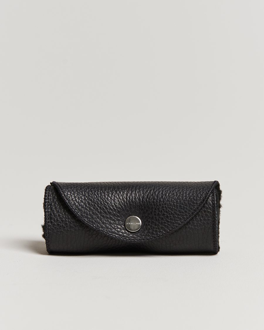 Hombres | John Lobb Grain Leather Buffing Glove Black Fur | John Lobb | Grain Leather Buffing Glove Black Fur