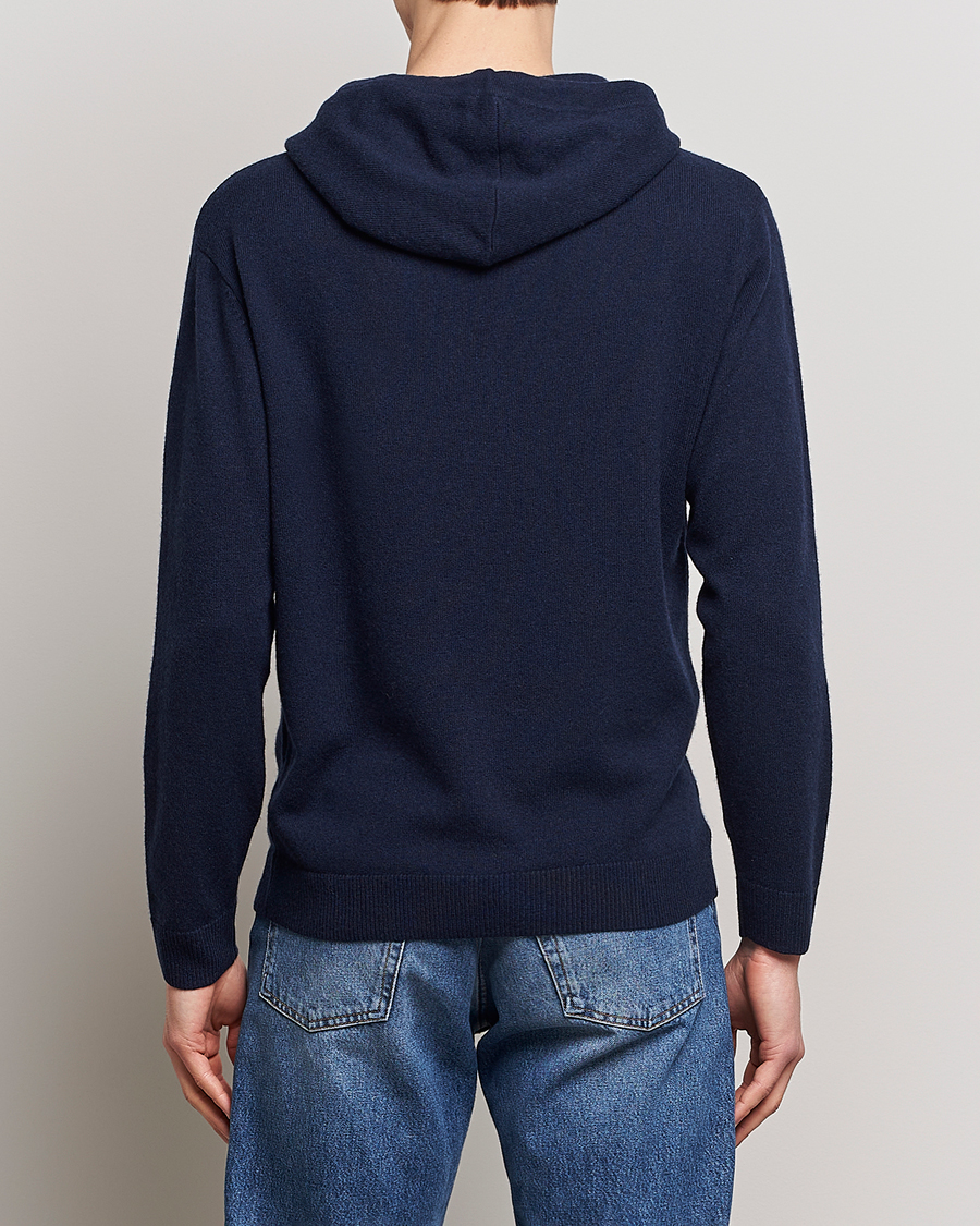 Hombres | Jerséis y prendas de punto | People's Republic of Cashmere | Cashmere Hoodie Navy