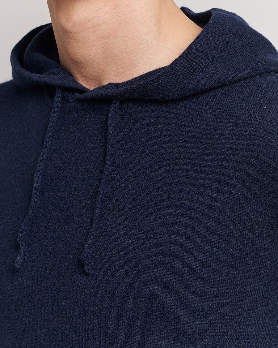 Hombres | Jerséis y prendas de punto | People's Republic of Cashmere | Cashmere Hoodie Navy