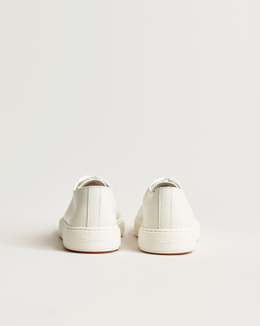 Hombres | Zapatillas | Santoni | Low Top Grain Leather Sneaker White Calf