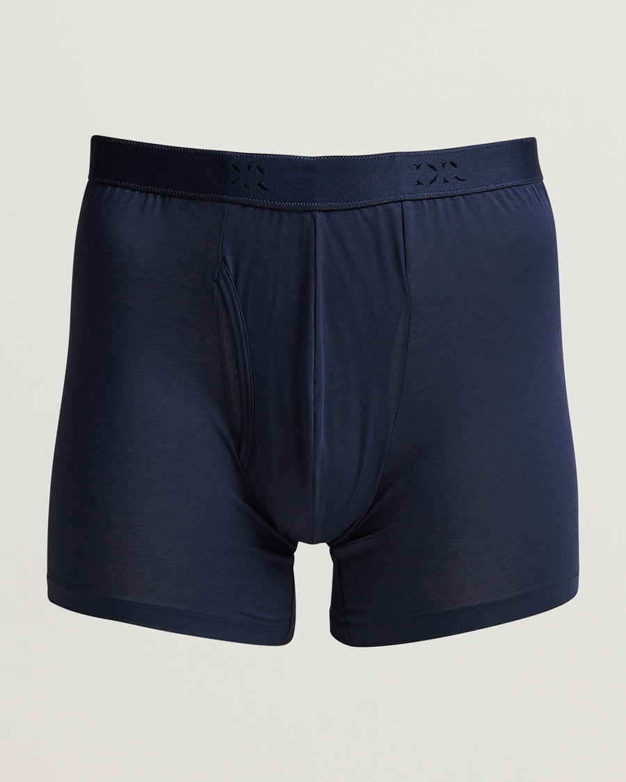 Hombres | Ropa interior y calcetines | Derek Rose | Pima Cotton Stretch Trunk Navy