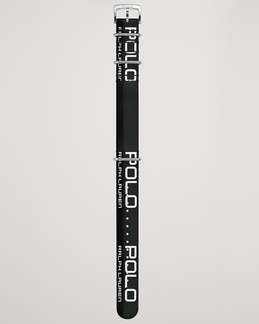 Hombres | Polo Ralph Lauren Sporting Leather Strap Black/White | Polo Ralph Lauren | Sporting Leather Strap Black/White