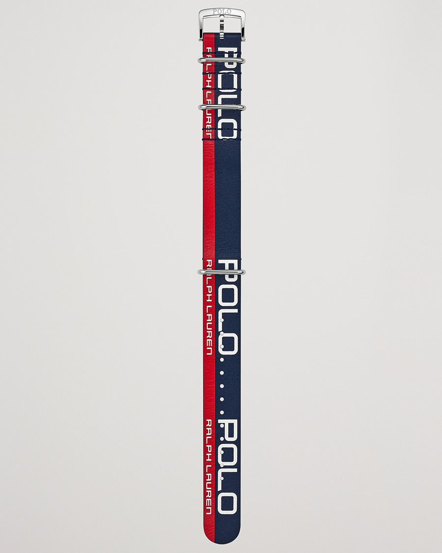 Hombres | Polo Ralph Lauren Sporting Leather Strap Blue/Red | Polo Ralph Lauren | Sporting Leather Strap Blue/Red