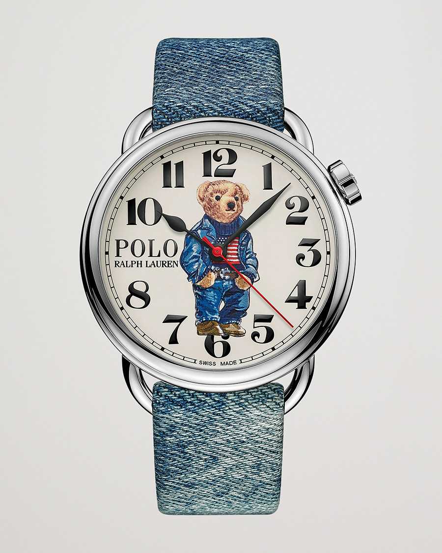 Hombres | Polo Ralph Lauren 42mm Automatic Denim Flag Bear Steel With White Dial | Polo Ralph Lauren | 42mm Automatic Denim Flag Bear Steel With White Dial
