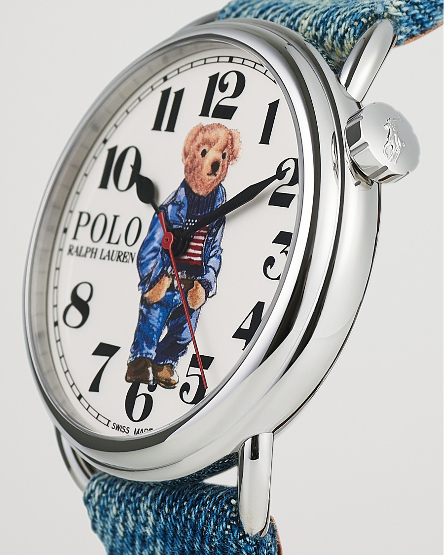 Hombres | Polo Ralph Lauren 42mm Automatic Denim Flag Bear Steel With White Dial | Polo Ralph Lauren | 42mm Automatic Denim Flag Bear Steel With White Dial