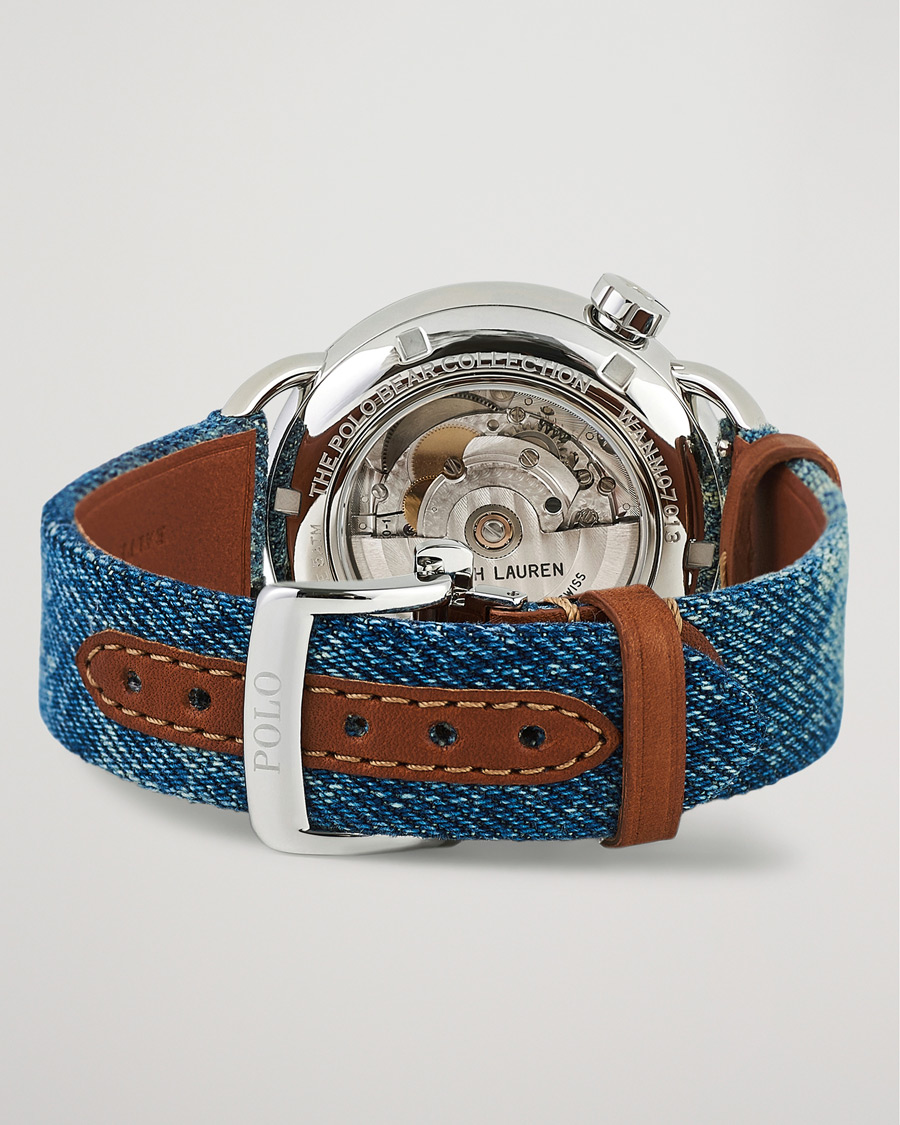 Hombres | Polo Ralph Lauren 42mm Automatic Denim Flag Bear Steel With White Dial | Polo Ralph Lauren | 42mm Automatic Denim Flag Bear Steel With White Dial