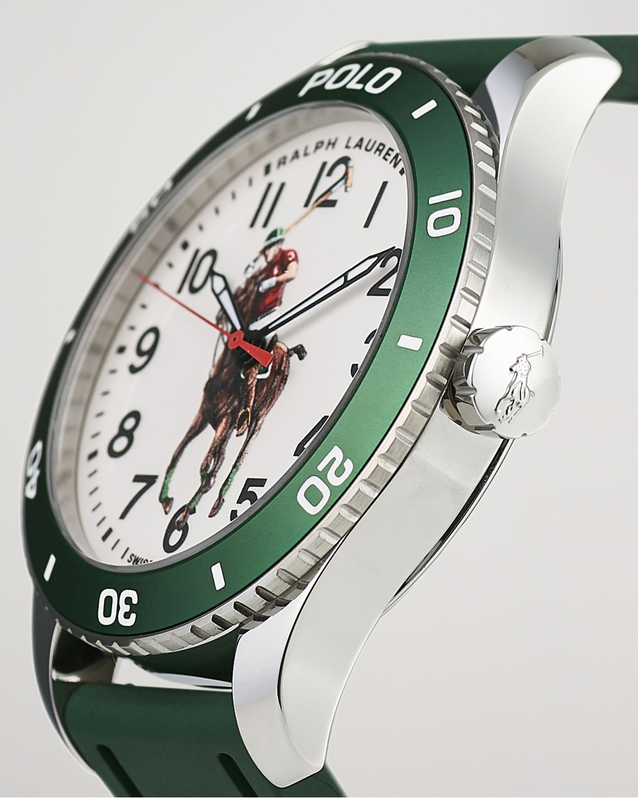 Hombres | Polo Ralph Lauren 42mm Automatic Pony Player White Dial/Green Bezel | Polo Ralph Lauren | 42mm Automatic Pony Player White Dial/Green Bezel