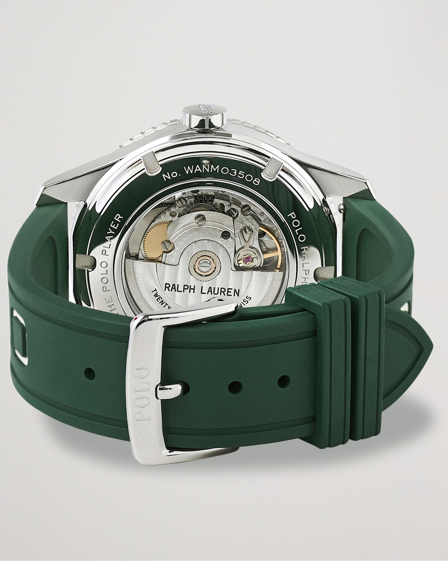 Hombres | Polo Ralph Lauren 42mm Automatic Pony Player White Dial/Green Bezel | Polo Ralph Lauren | 42mm Automatic Pony Player White Dial/Green Bezel