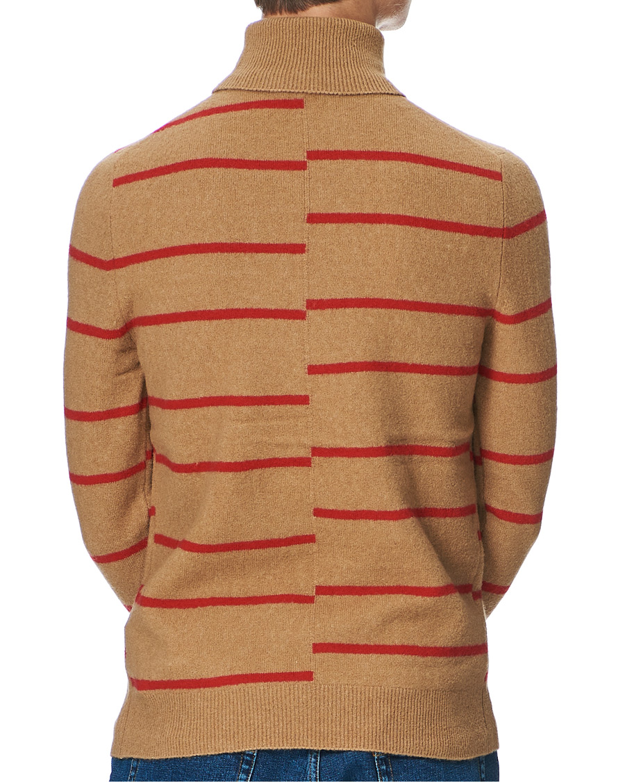 Hombres | Jerséis y prendas de punto | J.Lindeberg | Floyd Striped Yak Blend Rollneck Tiger Brown